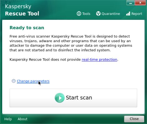 Kaspersky Rescue Disk 18: Selecting the objects to be scanned [1]