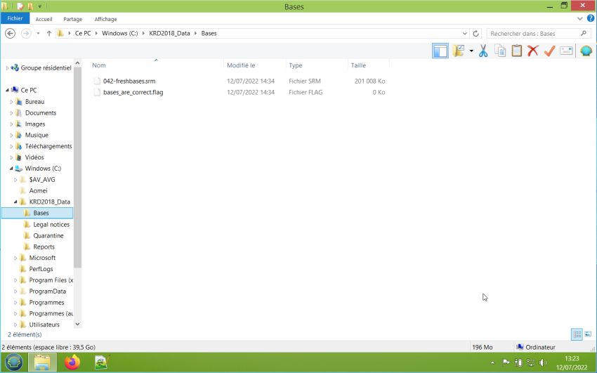 Kaspersky Rescue Disk 18: KRD traces viewed in Windows 8.1 file explorer
