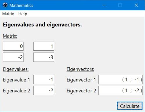Mathematics: Eigenvalues and eigenvectors of a 2x2 matrix