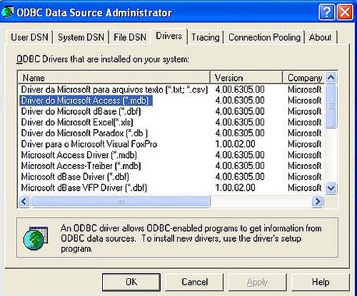 Lazarus/Free Pascal and Microsoft Access: ODBC Data Source Administrator - Driver for Access