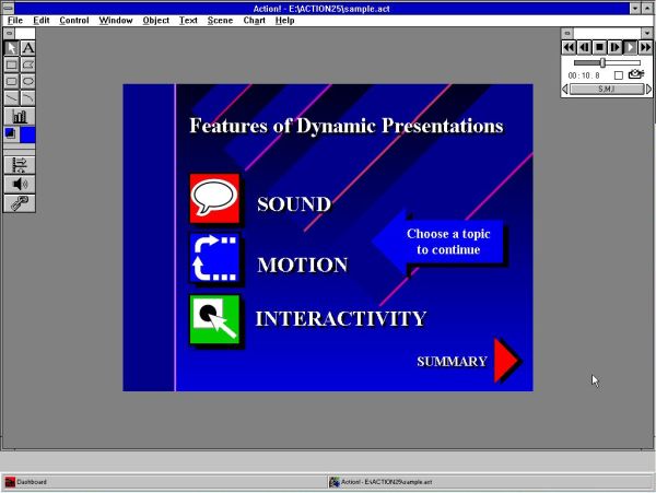 Macromedia Action! on Windows 3.11: Intro to the software as Action! project [1]