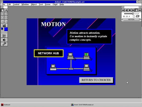Macromedia Action! on Windows 3.11: Intro to the software as Action! project [2]
