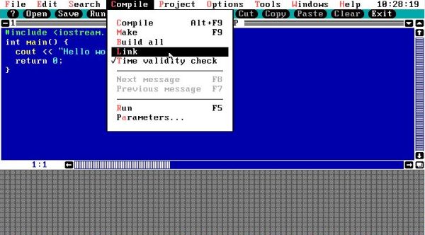 Open Watcom on FreeDOS: Linking a C++ file in the Power View IDE [1]
