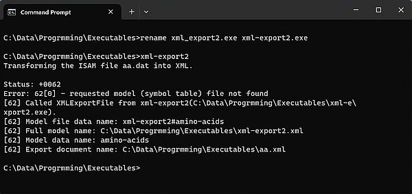 Visual COBOL XML Extensions: Running an XML export program [2a]
