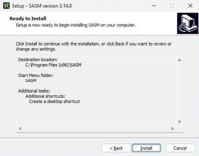 Assembly programming on Windows: Installation of SASM
