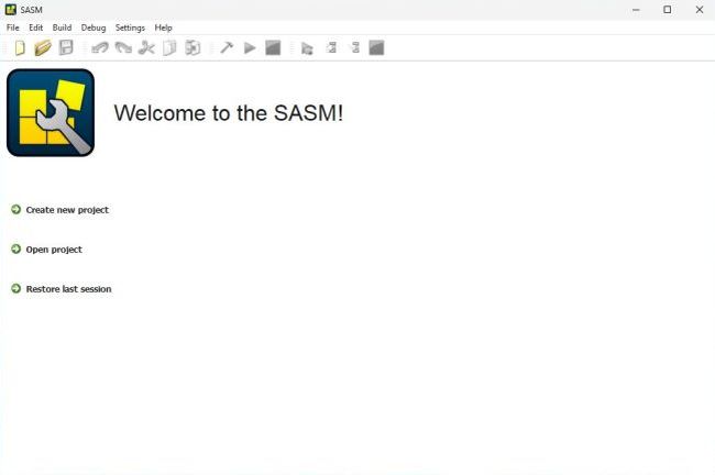 Assembly programming on Windows: SASM IDE - Main window