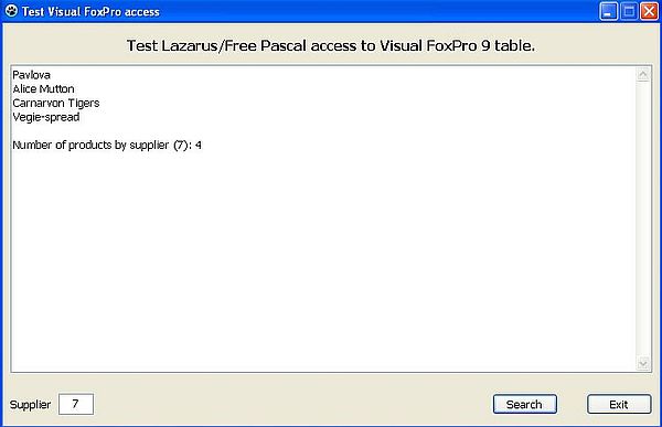 Visual FoxPro 9 on Windows XP: Lazarus/Free Pascal application [1]
