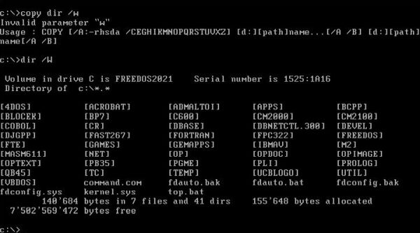 4DOS on FreeDOS: Case-sensitivity of 4DOS command line parameters