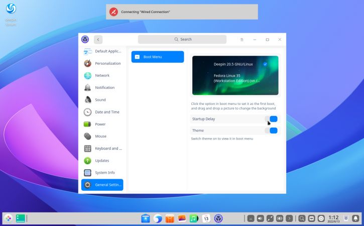 Deepin/Fedora dual boot: Enabling boot timeout in Deepin's system settings
