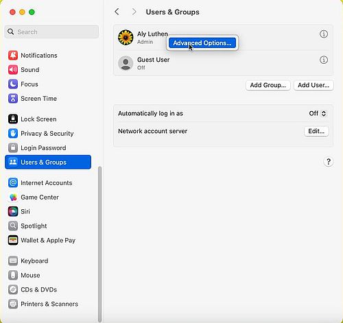 Changing the user full name on macOS [1]