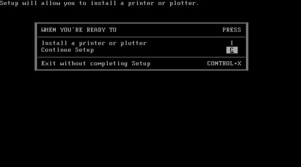 Windows 2.x installation on VMware: Choosing not to install a printer or plotter