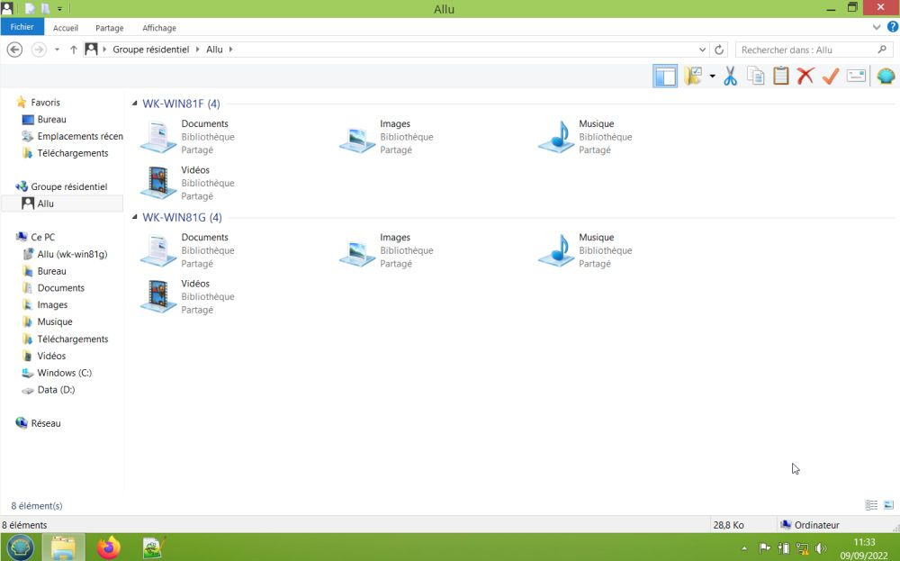 Windows 8.1: Homegroup shares displayed in File Explorer [1]