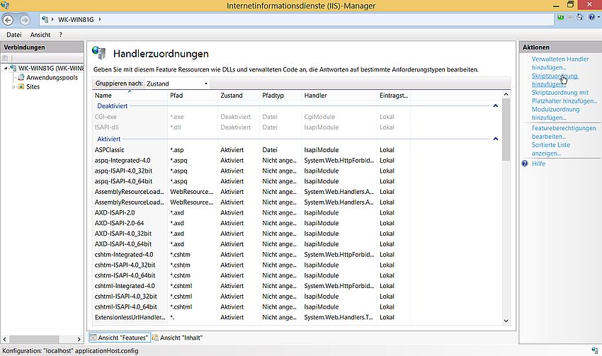 IIS on Windows 8.1: IIS Manager - Add script mapping for Perl [1]