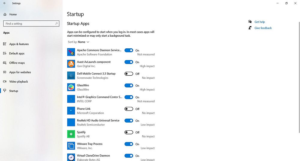 Autostart programs in Windows Settings Autostart programs in Windows Settings