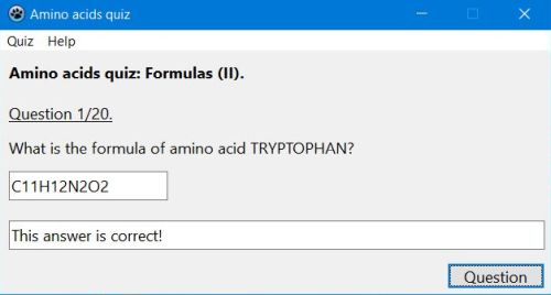 Amino acids quiz: Amino acids formulas