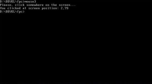 Free Pascal mouse support on DOS: Mouse click position [2]