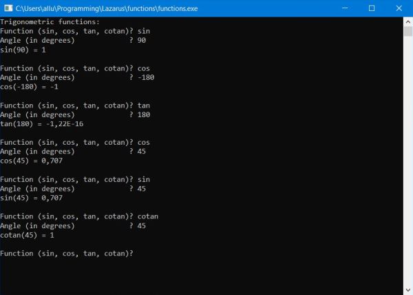 Using a function as a parameter in another function program sample