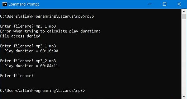 MP3 info with Lazarus/Free Pascal: Extracting the file length (play duration)