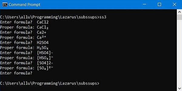 Lazarus/Free Pascal: Ion formulas - Display of subscript and superscripts numbers Lazarus/Free Pascal: Ion formulas - Display of subscript and superscripts numbers