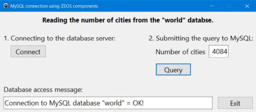 Zeos with Lazarus: Simple MySQL database application - Successful SELECT query