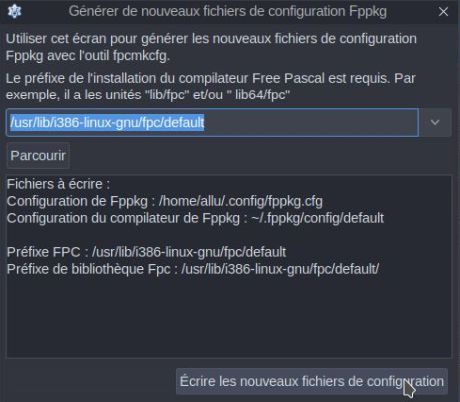 Lazarus/FPC on Emmabuntüs: Writing new Fppkg configuration files