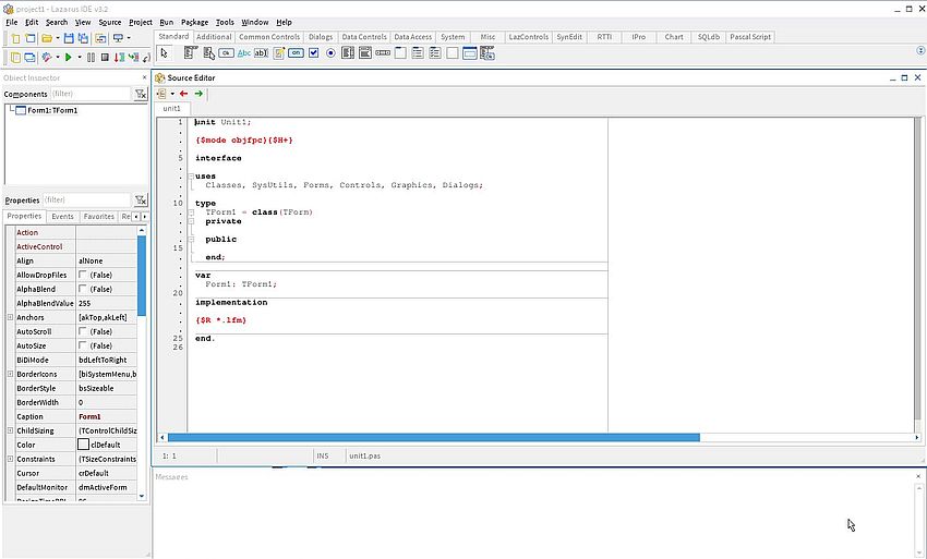Lazarus/FPC on ReactOS: The Lazarus IDE