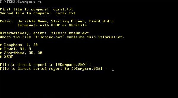 @Compare diff program on FreeDOS: Column organized file compare [I]