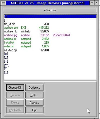 ACDSee on Windows 3.1: ACDSee Image Browser