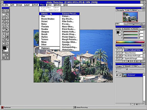 Adobe Photoshop 4.0 on Windows 3.1 - Filters