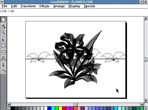 Paint applications for Windows: Windows 3.0 - CorelDRAW! drawing sample