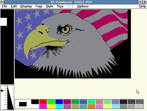 Paint applications for Windows: Windows 3.0 Multimedia Edition - PCX image file opened in ZSoft PC Paintbrush Plus