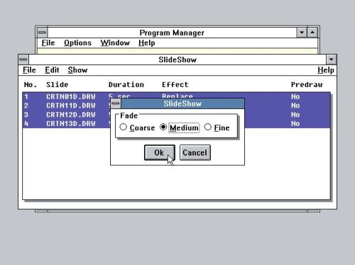 Paint applications for Windows: Windows 3.0 Multimedia Edition - Micrografx Slideshow setup