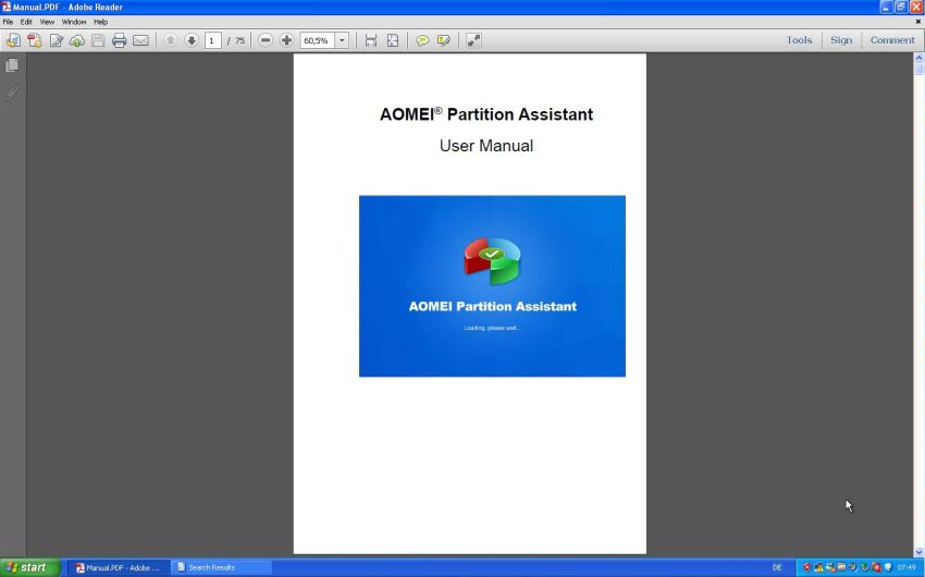 Adobe Reader 11.0.8 running on a Windows XP Pro virtual machine