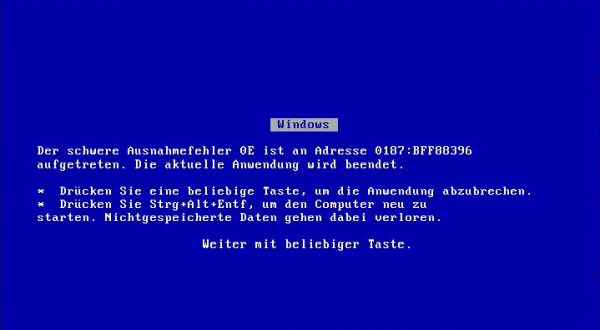 Microsoft Publisher 97 on Windows 98: Fatal exception error when rebooting