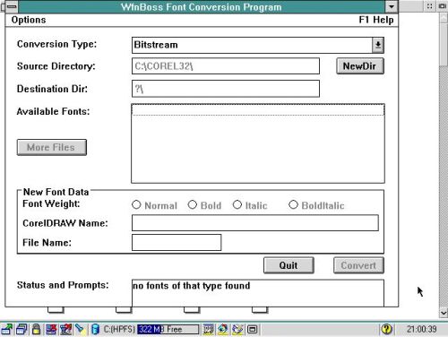 CorelDraw! on OS/2: WfnBoss - A font conversion application
