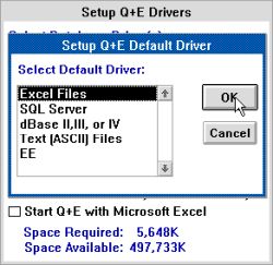 Microsoft Excel on OS/2 1.3 - Installation - Choosing the database drivers [2]