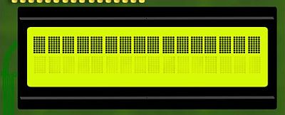 Display of a 2x16 characters HD44780 compatible LCD module when power is switched on