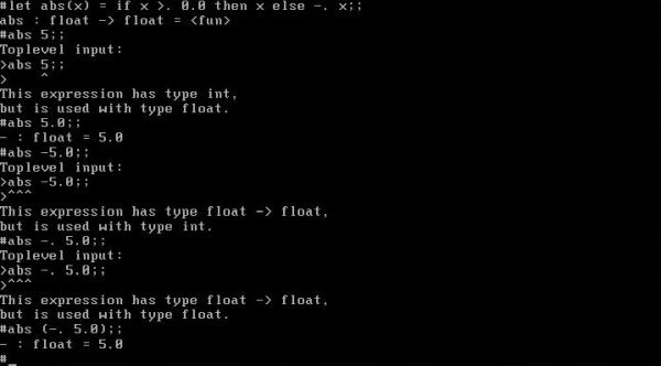 Caml Light on Free-DOS: caml.exe - User defined functions [3]