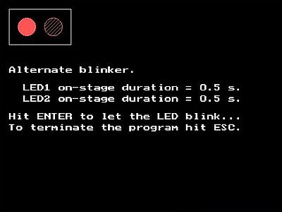 LPT programming on DOS: Alternare blinker