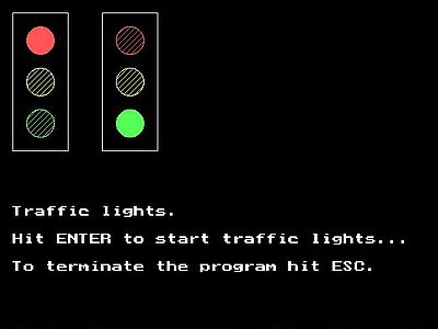 LPT programming on DOS: Traffic lights