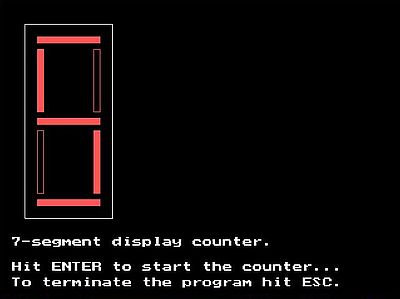LPT programming on DOS: 7-segment display counter