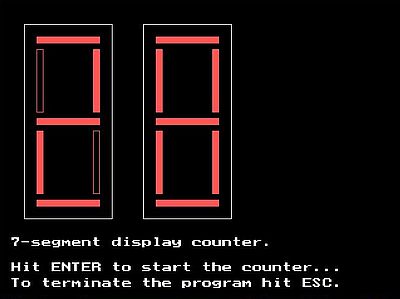 LPT programming on DOS: 2-digits 7-segment display counter with IC 74LS47