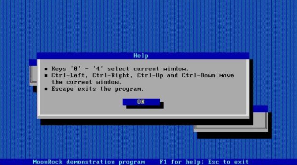 MoonRock on Free-DOS: Usage of windows demo [2]