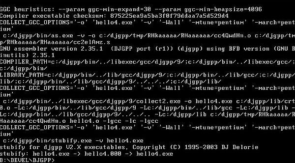 Using RHIDE with NASM 32-bit on FreeDOS: Running make.exe in a DOS shell [2]