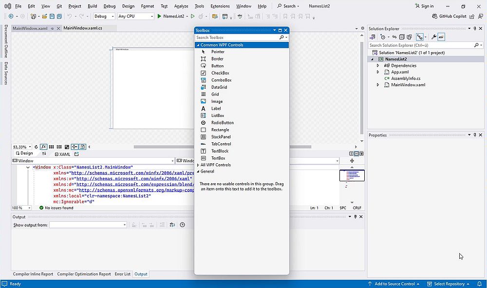 .NET development on Windows 11: Visual Studio - Creating a WPF C# project [2]