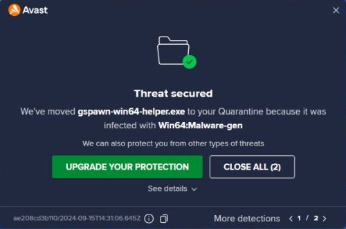 AdaCore GNAT Community Edition on Windows 11 - Installation of GtkAda: Avast Antivirus Free alert during file copy