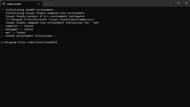 Intel Fortran on Windows 11 - Command line oneAPI 64-bit environment