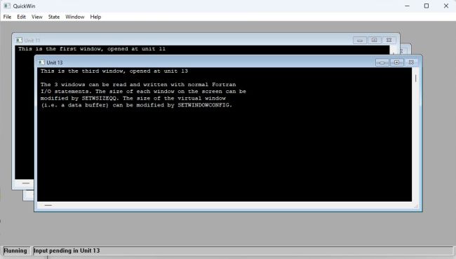 Intel Fortran on Windows 11 - Running a Fortran QuickWin application