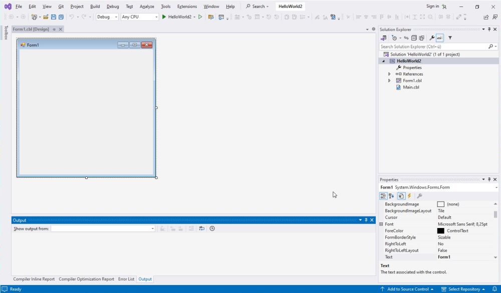 Micro Focus Visual Cobol Windows 11 - Visual Studio: Creating a Windows Forms (.NET) COBOL Application [1]