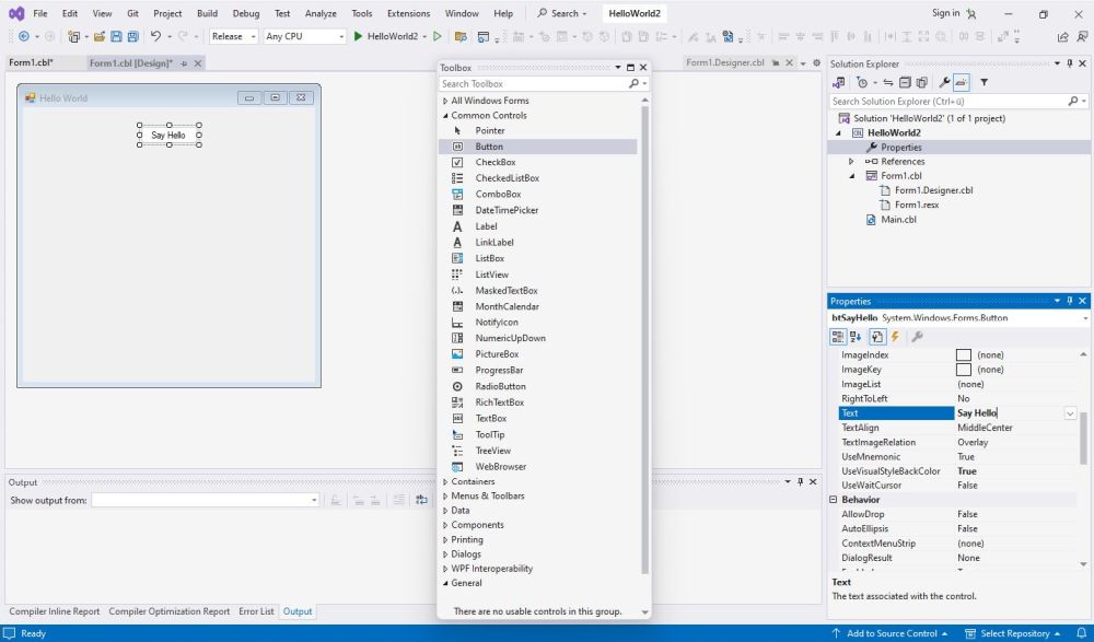 Micro Focus Visual Cobol Windows 11 - Visual Studio: Creating a Windows Forms (.NET) COBOL Application [3]